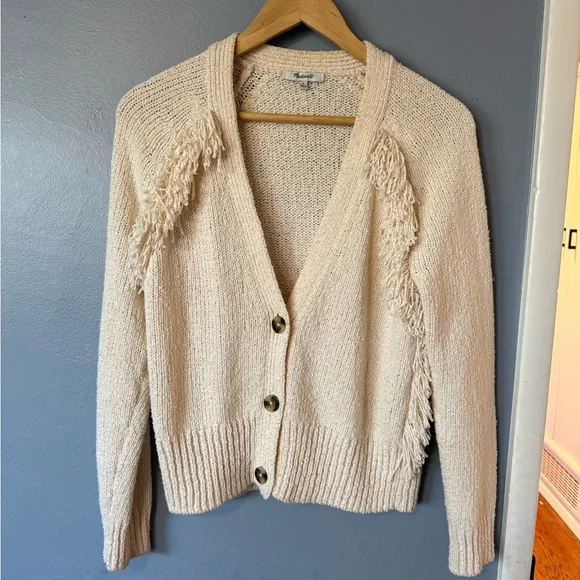 Madewell Women's Cream Button-Up Sweater - Picture 4 of 5